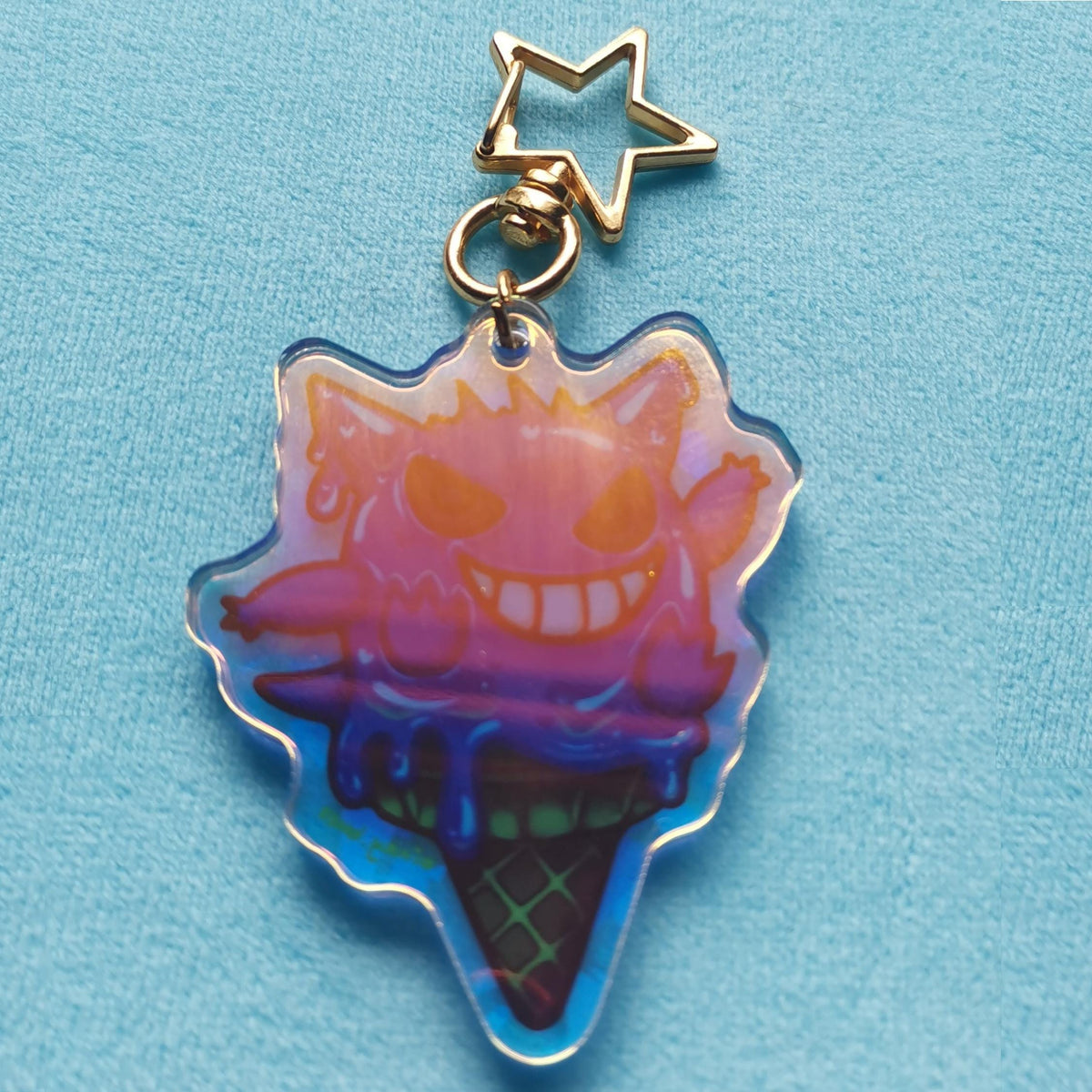 Pokemon Ice cream acrylic charm| Holographic Key chain