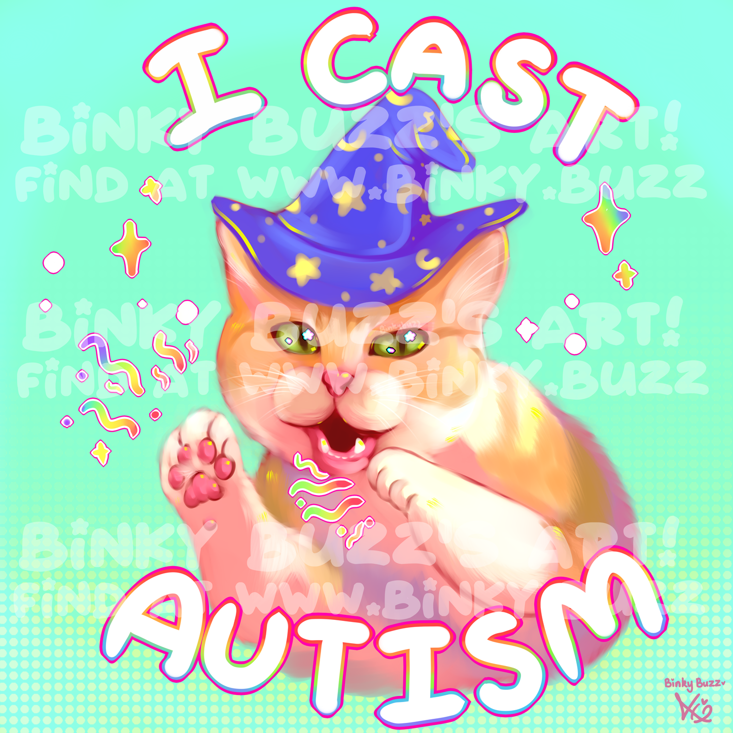 I Cast Autism! Square Print