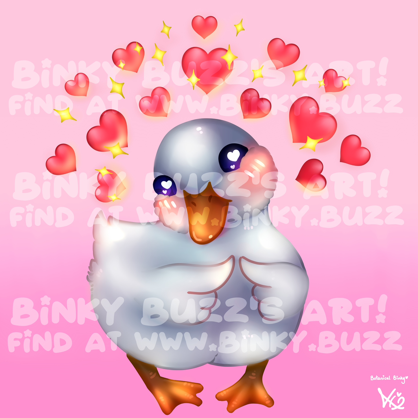 Heart Duck Square Print