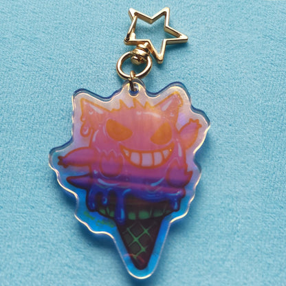 Pokemon Ice cream acrylic charm| Holographic Key chain