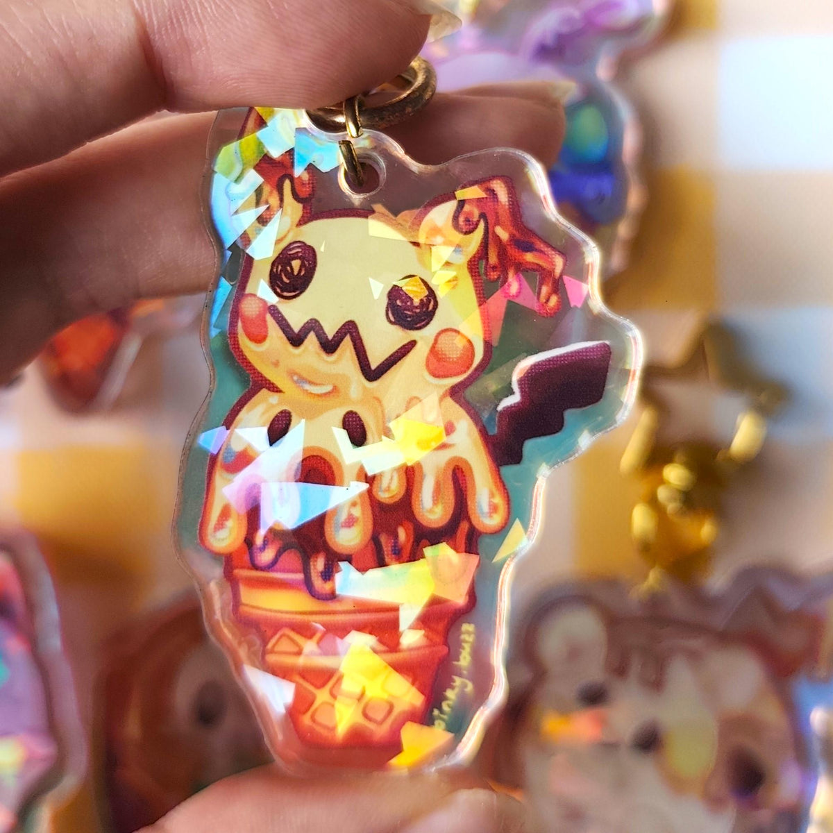 Pokemon Ice cream acrylic charm| Holographic Key chain
