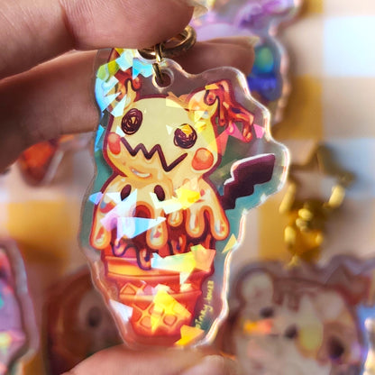 Pokemon Ice cream acrylic charm| Holographic Key chain