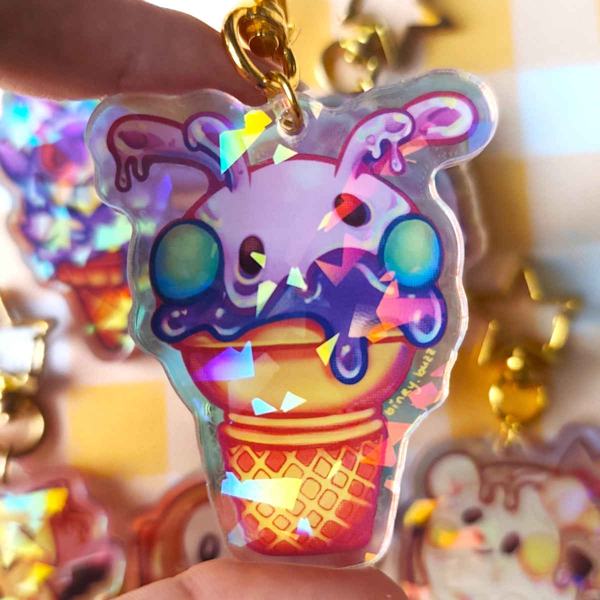 Pokemon Ice cream acrylic charm| Holographic Key chain