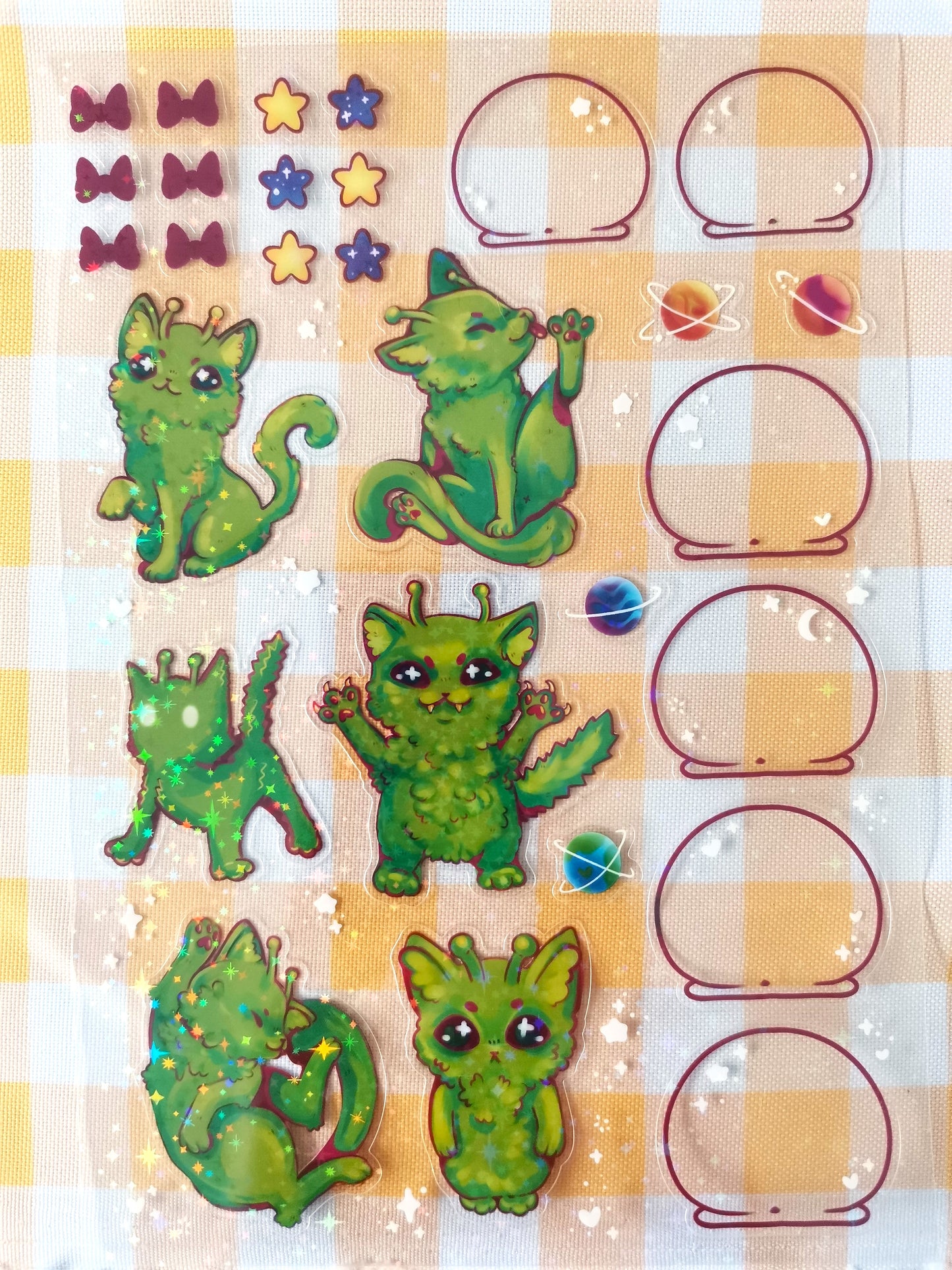 Alien Cat Sticker Sheet!!