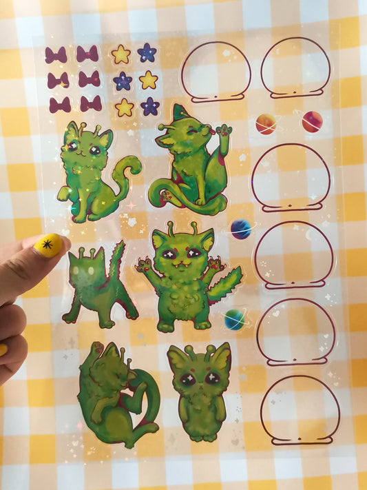Alien Cat Sticker Sheet!!