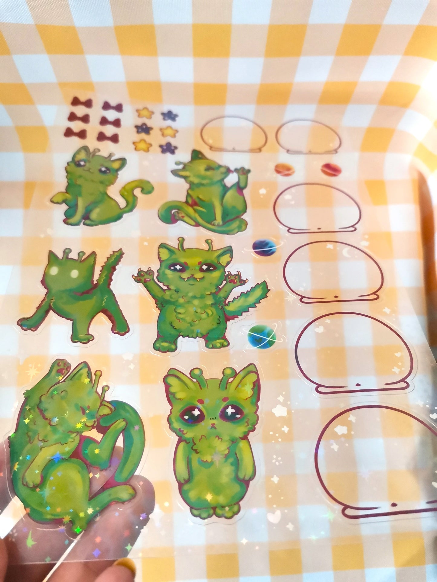 Alien Cat Sticker Sheet!!