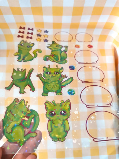 Alien Cat Sticker Sheet!!