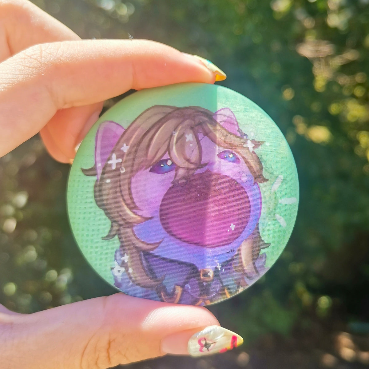 Honkai Star Rail Lenticular Pins ( HSR ) Pop cat meme badge