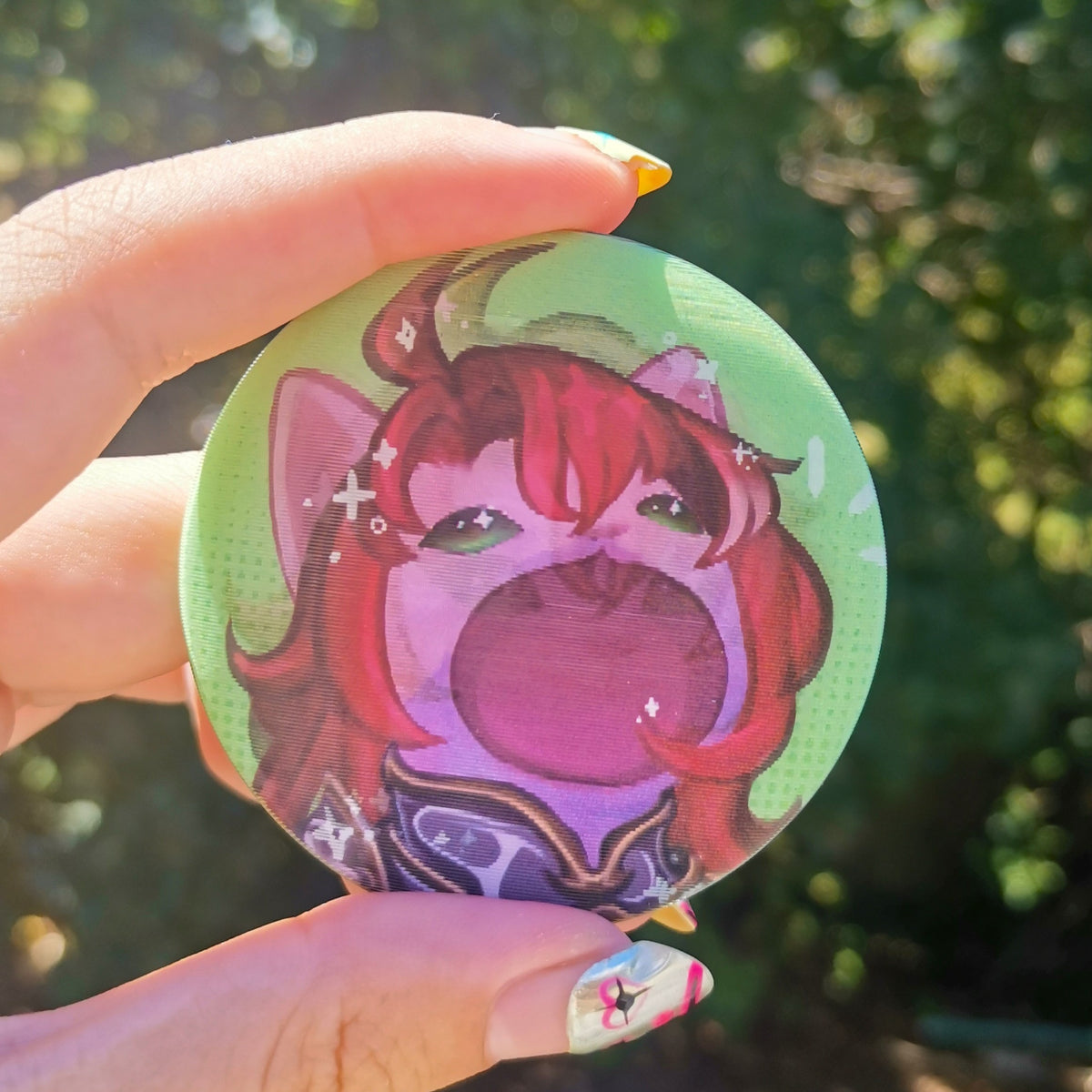 Honkai Star Rail Lenticular Pins ( HSR ) Pop cat meme badge