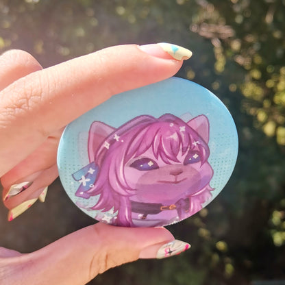 Honkai Star Rail Lenticular Pins ( HSR ) Pop cat meme badge