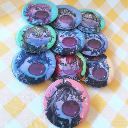 Honkai Star Rail Lenticular Pins ( HSR ) Pop cat meme badge
