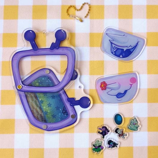 Deltarune Tenna Shaker Charm! (6 charms and 2 interchangeable face plates!!)