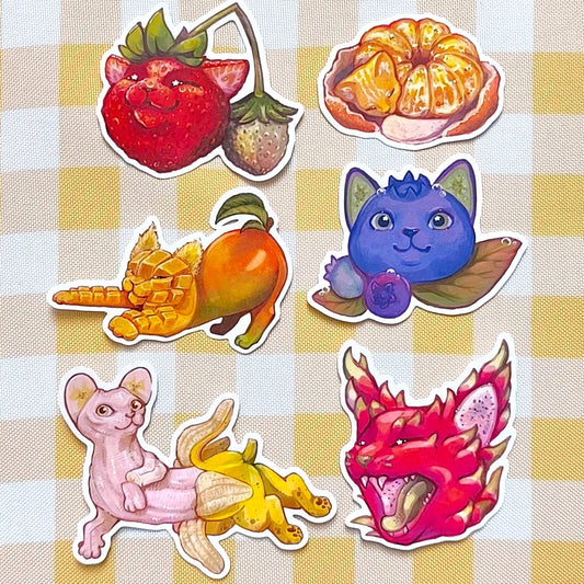 Fruit Cat Vinyl Stickers!