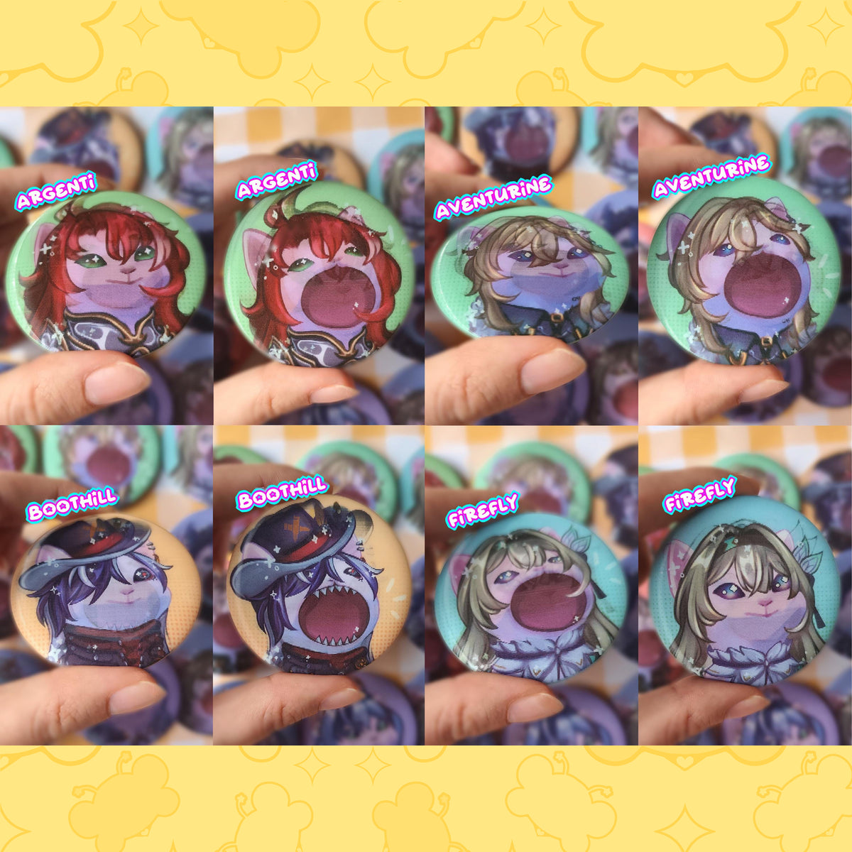 Honkai Star Rail Lenticular Pins ( HSR ) Pop cat meme badge