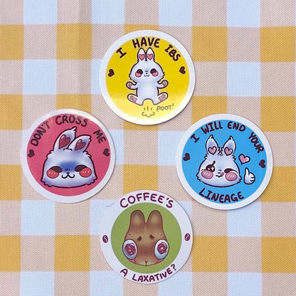 Bodacious Bunnies Circle Vinyl Stickers!