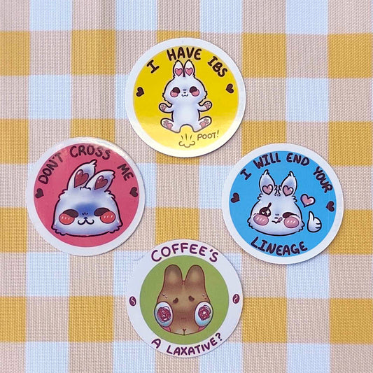 Bodacious Bunnies Circle Vinyl Stickers!