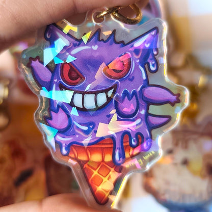 Pokemon Ice cream acrylic charm| Holographic Key chain