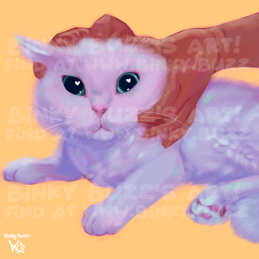 Smooshed cat Square Print