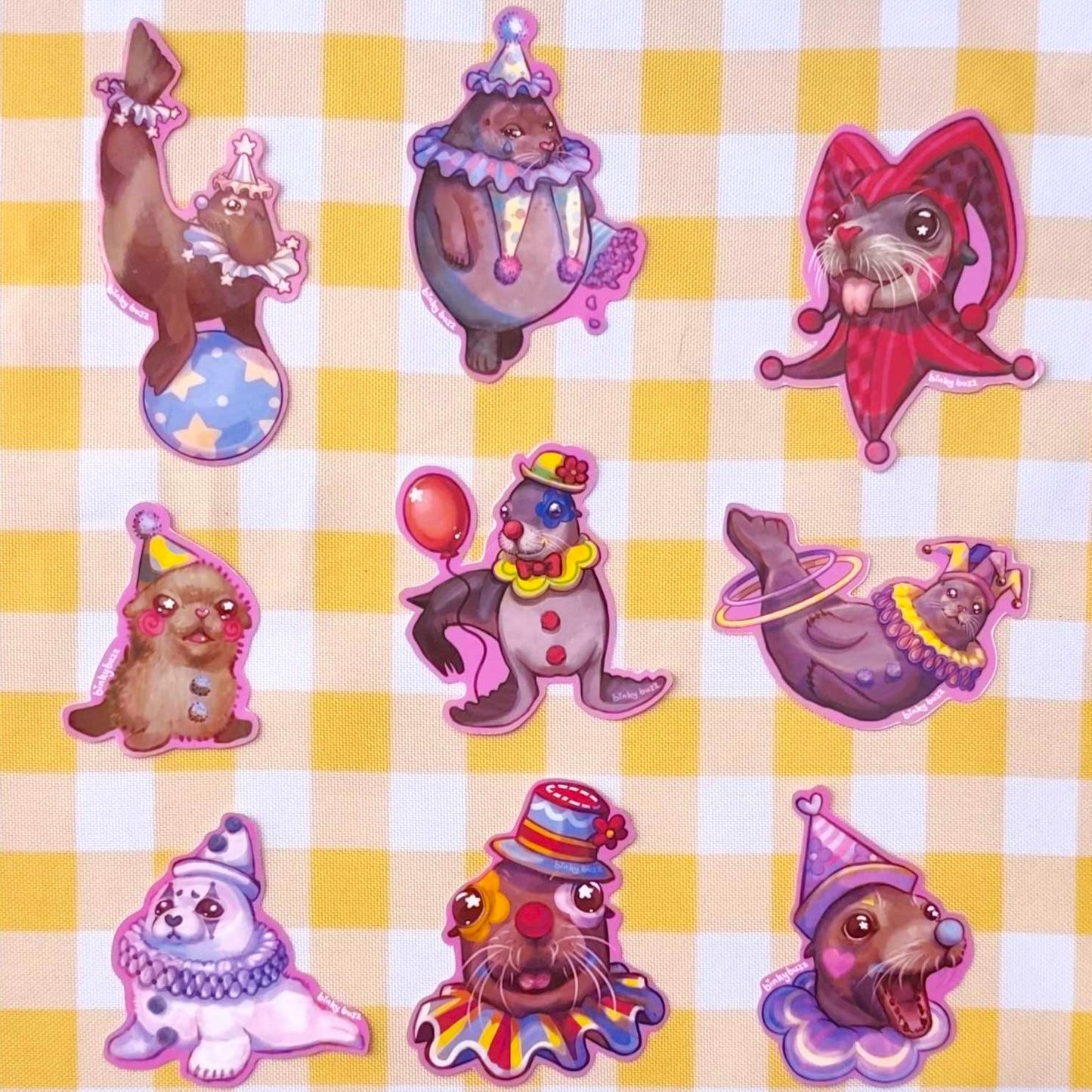 Jumbo Clown Seal Stickers