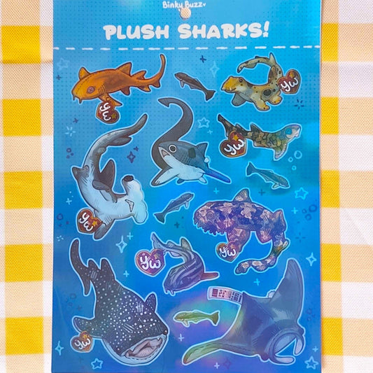 Plush Shark Sticker Sheet